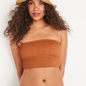 Old Navy Rust Textured Bandeau Swimsuit Top